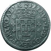 Tostão - Pedro II Prince crown, Lisbon mint obverse image