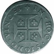 Tostão - Pedro II Prince crown, Lisbon mint, Portugal, 1683-1686 reverse image
