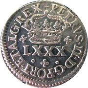 Tostão - Pedro II King's crown, Lisbon mint obverse image