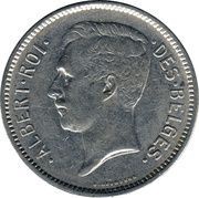 1 Belga / 5 Francs - Albert I French text obverse image