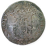 120 Réis - João IV Countermark "120" over "Tostão", Portugal, 1642 reverse image