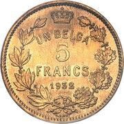 1 Belga / 5 Francs - Albert I French text - Pattern, Belgium, 1932 reverse image