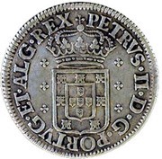 6 Vinténs - Pedro II King's crown, Lisbon mint obverse image