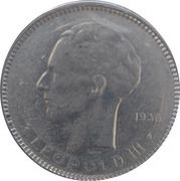 5 Francs - Léopold III Dutch text obverse image