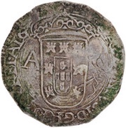 2 Tostões - António I Countermark "Açor" over "Tostão - Antonio", Portugal, 1583 reverse image