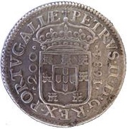 ½ Cruzado/200 Réis - Pedro II Prince crown, Lisbon mint obverse image