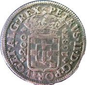 ½ Cruzado/200 Réis - Pedro II King's crown, Lisbon mint obverse image