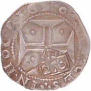 250 Réis - Afonso VI Countermark "Crowned 250" over 200 Réis obverse image