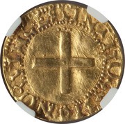 Cruzado "L-R, 8 castles"- João III 3 rd type, Lisboa, Portugal, 1537-1538 reverse image