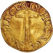 Cruzado Calvario "Cross with nails" - João III 2nd type, Lisboa mint, Portugal, 1538-1557 reverse image