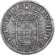 Cruzado/400 Réis - Pedro II Prince crown, Lisbon mint obverse image