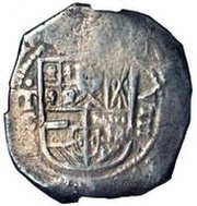 480 Réis - João IV Countermark "Crowned 480" 0ver Spain-America 8 Reales, Portugal, 1643 reverse image