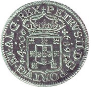 Cruzado Novo - Pedro II Lisbon mint obverse image