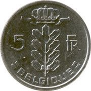 5 Francs French text, Belgium, 1948-1981 reverse image