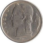 5 Francs Dutch text obverse image