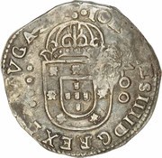 500 Réis - Afonso VI Countermark "Crowned S00" over Cruzado, João IV, Portugal, 1663 reverse image