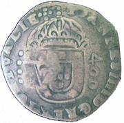 500 Réis - Afonso VI Countermark "Crowned 500" over Cruzado, João IV, Portugal, 1663 reverse image