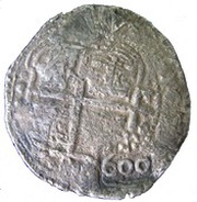 600 Réis - Afonso VI Countermark "600" over "8 Reales - Felipe IV, Spain" obverse image