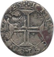 2 Cruzados - António I Countermark "Açor" over 1 Cruzado, Portugal, 1582-1583 reverse image