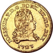 ½ Escudo - João V Lisboa, Bahia, Rio and Minas mints obverse image