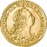 ½ Escudo - José I Lisboa, Bahia and Rio mints obverse image