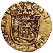 1000 Réis - Alfonse VI Counterstamp "Crowned 1" over "1 Cruzado, João IV", Portugal, 1662-1668 reverse image