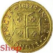 Quartinho - Pedro II Prince crown, Lisboa mint, Portugal, 1683 reverse image