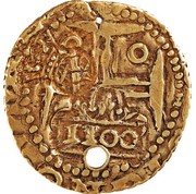 1100 Réis - Pedro II Countermark "Crowned Sphere" and "1100" over ¼ Moeda, Afonso VI obverse image