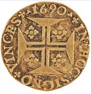 Quartinho - Pedro II King's crown, Lisboa mint, Portugal, 1688-1706 reverse image