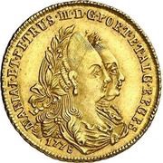 Escudo - Maria I and Pedro III Lisboa and Bahia mints obverse image