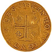 2000 Réis "½ Moeda" - Pedro Prince Regent Lisboa mint, Portugal, 1677-1682 reverse image