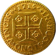 ½ Moeda - João V Lisboa, Porto, Rio, Bahia e Minas mints, Portugal, 1707-1727 reverse image