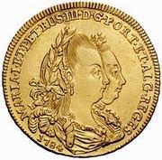 ½ Peça – Maria I and Pedro III Lisboa and Bahia mints obverse image