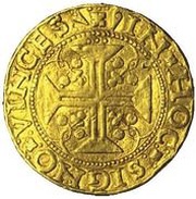 Português "R-Ɔ"- João III 2nd type, Porto mint, Portugal, 1525-1557 reverse image