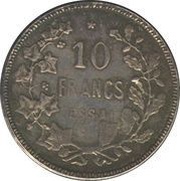 10 Francs - Albert I Pattern, Belgium, 1933 reverse image