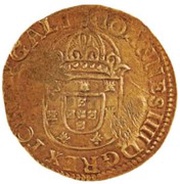 4400 Réis - Pedro Prince Counterstamp "Crowned 4400" over 4 Cruzados or Moeda, Portugal, 1668 reverse image