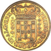 Moeda - Pedro II Lisboa and Rio mints obverse image