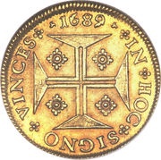 Moeda - Pedro II Lisboa and Rio mints, Portugal, 1683-1707 reverse image