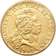Peça - João V Lisboa, Bahia, Rio and Minas mints obverse image