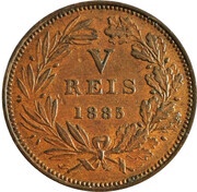 5 Réis - Luíz I, Portugal, 1882-1886 reverse image
