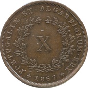 10 Réis - Luíz I, Portugal, 1867-1874 reverse image