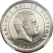 10 Réis - Carlos I Pattern obverse image