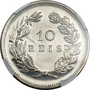 10 Réis - Carlos I Pattern reverse image