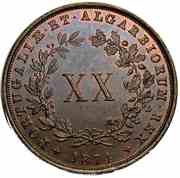 20 Réis - Luiz I, Portugal, 1867-1874 reverse image