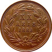 20 Réis - Luíz I, Portugal, 1882-1886 reverse image