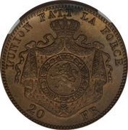 20 Francs - Léopold II Piedfort reverse image