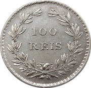 100 Réis - Maria II, Portugal, 1851 reverse image