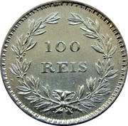 100 Réis - Pedro V, Portugal, 1854 reverse image