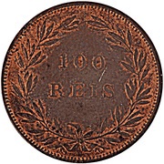 100 Réis - Luiz I Pattern, Portugal, 1863-1877 reverse image