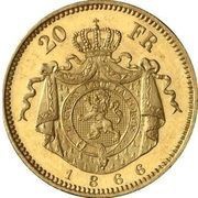 20 Francs - Leopold II Pattern, Belgium, 1866 reverse image